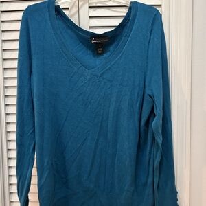 Lane Bryant Women's Blue V-Neck Sweater
